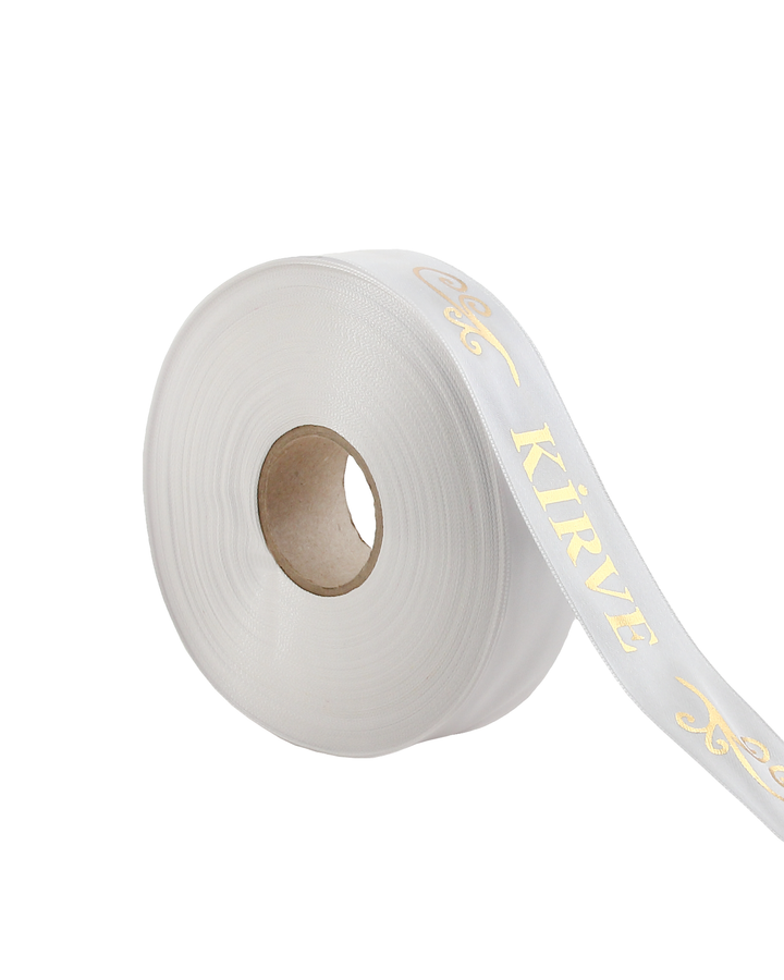 2,5 cm 50 m Kirve Baskılı Saten Kurdele