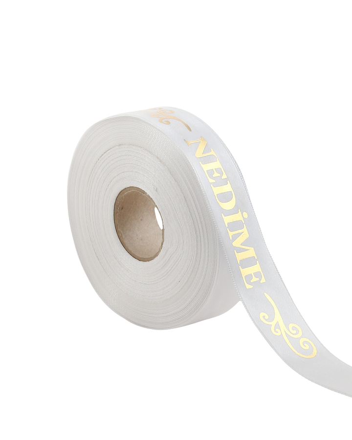2,5 cm 50 m Nedime Baskılı Saten Kurdele